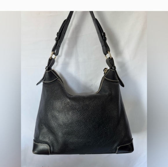 Dooney & Bourke Black Pebbled Leather Hobo Shoulder Bag - Picture 2 of 6